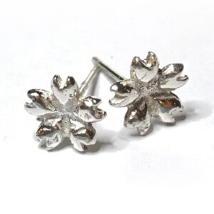 Tiny Cornflower sterling Silver Stud Earrings