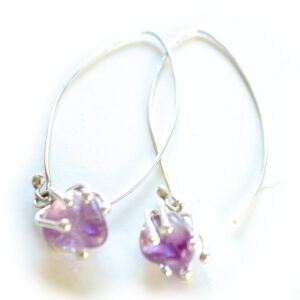 Amethyst ball claw drop earring