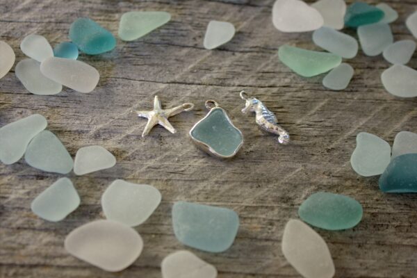 Sea glass & charms