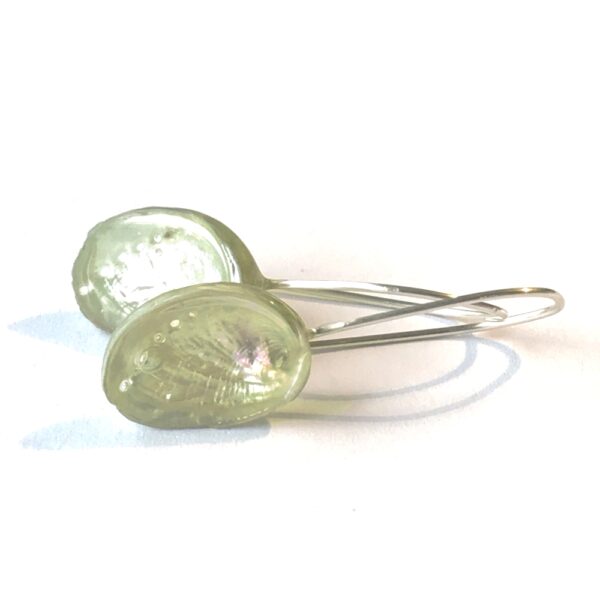 Tiny Paua Shell Earrings  - Image 2