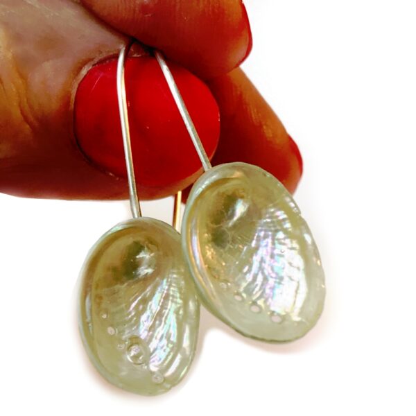 Tiny Paua Shell Earrings  - Image 3